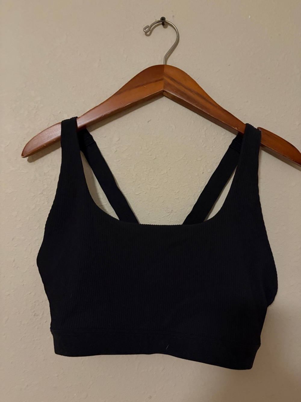 Athleta Black Ribbed Sports Bralette